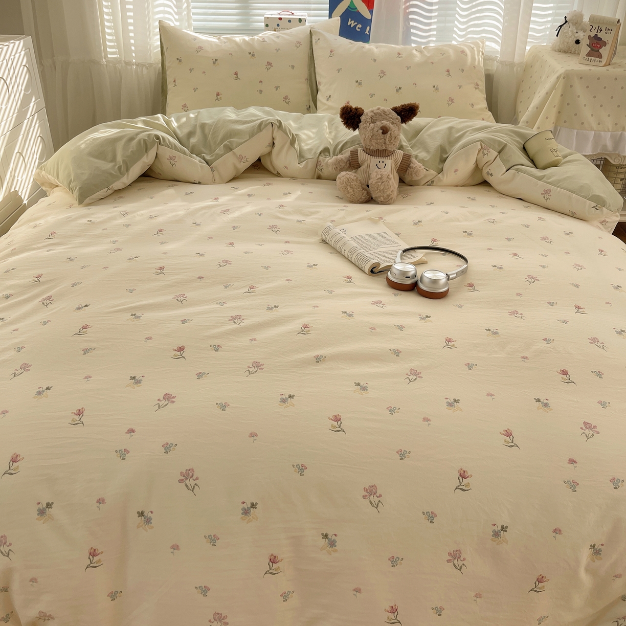 91家纺网 家纺一手货源 找家纺 耀悦家纺 2026新款古法仿棉云朵棉吊边床单童趣四件套-第二弹 芍药与春