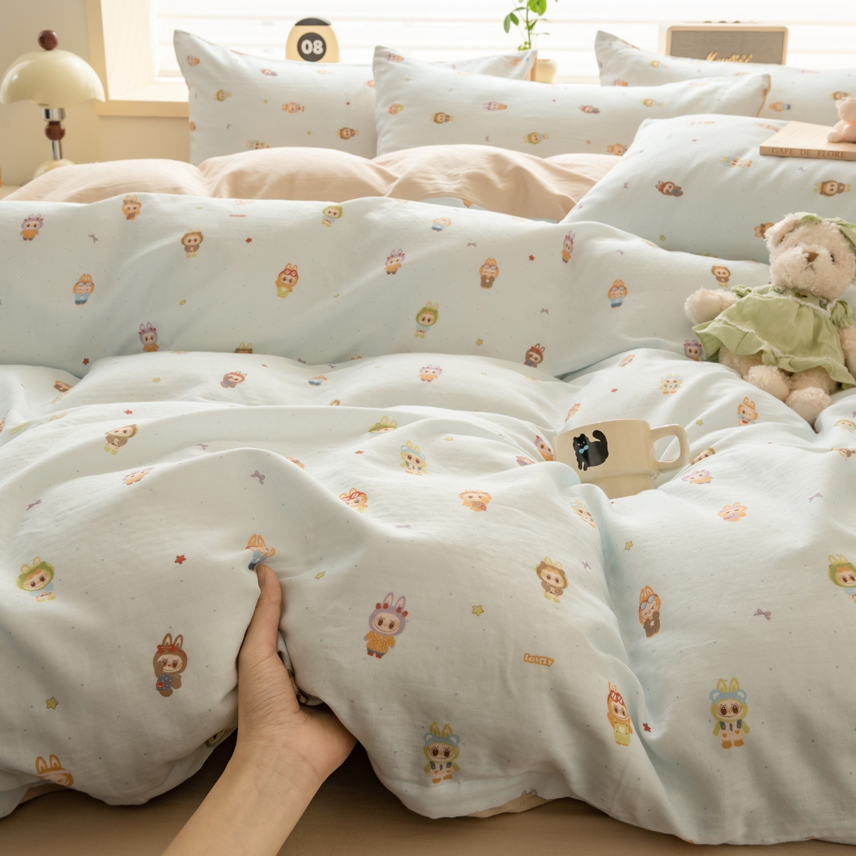 91家纺网 家纺一手货源 找家纺 雯雨家纺 2026新款A类全棉有氧双层纱单被套 布精灵