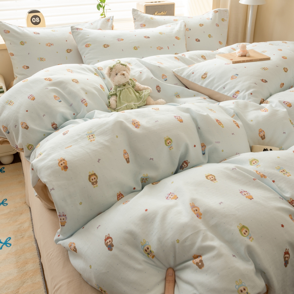 91家纺网 家纺一手货源 找家纺 雯雨家纺 2026新款A类全棉有氧双层纱单被套 布精灵