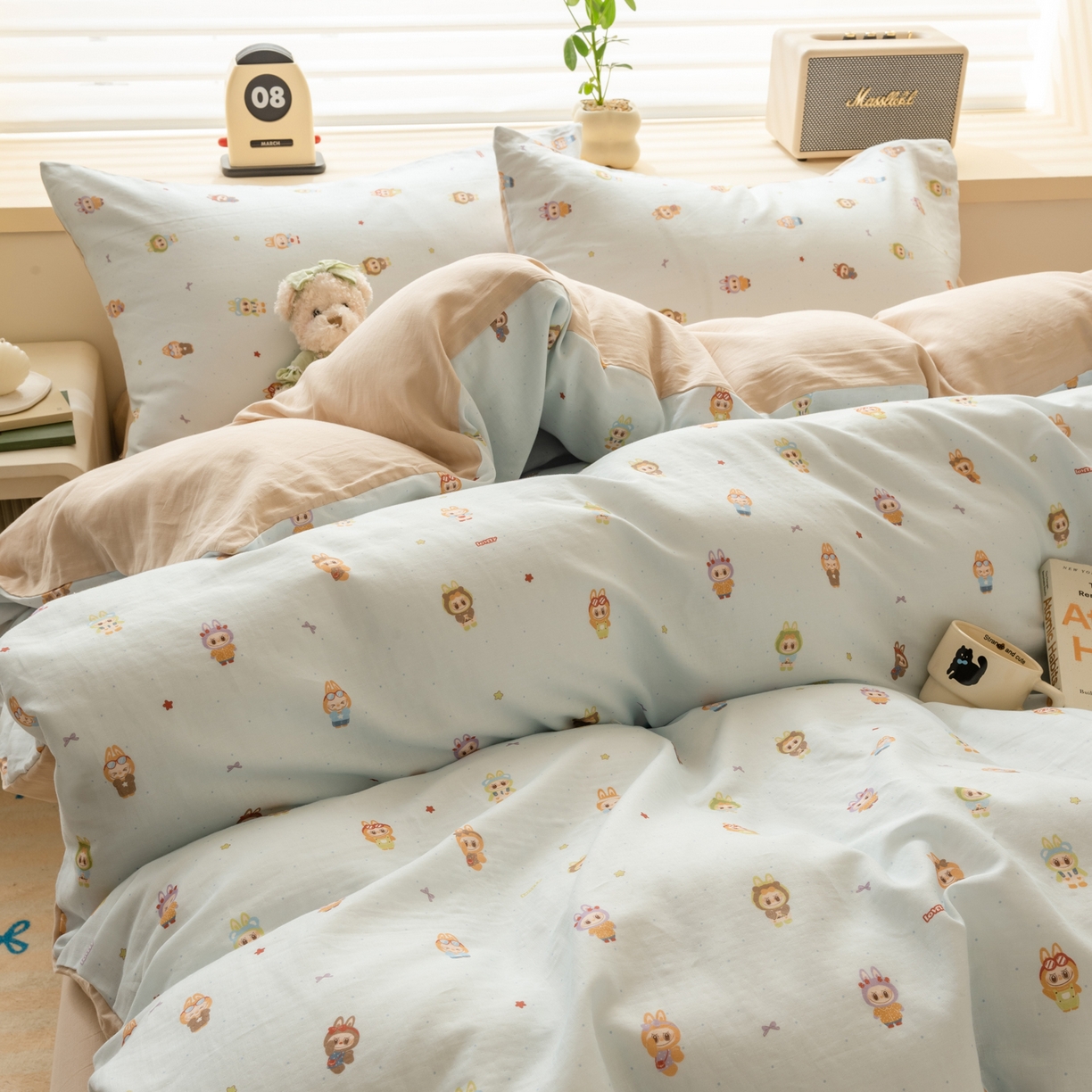 91家纺网 家纺一手货源 找家纺 雯雨家纺 2026新款A类全棉有氧双层纱单被套 布精灵