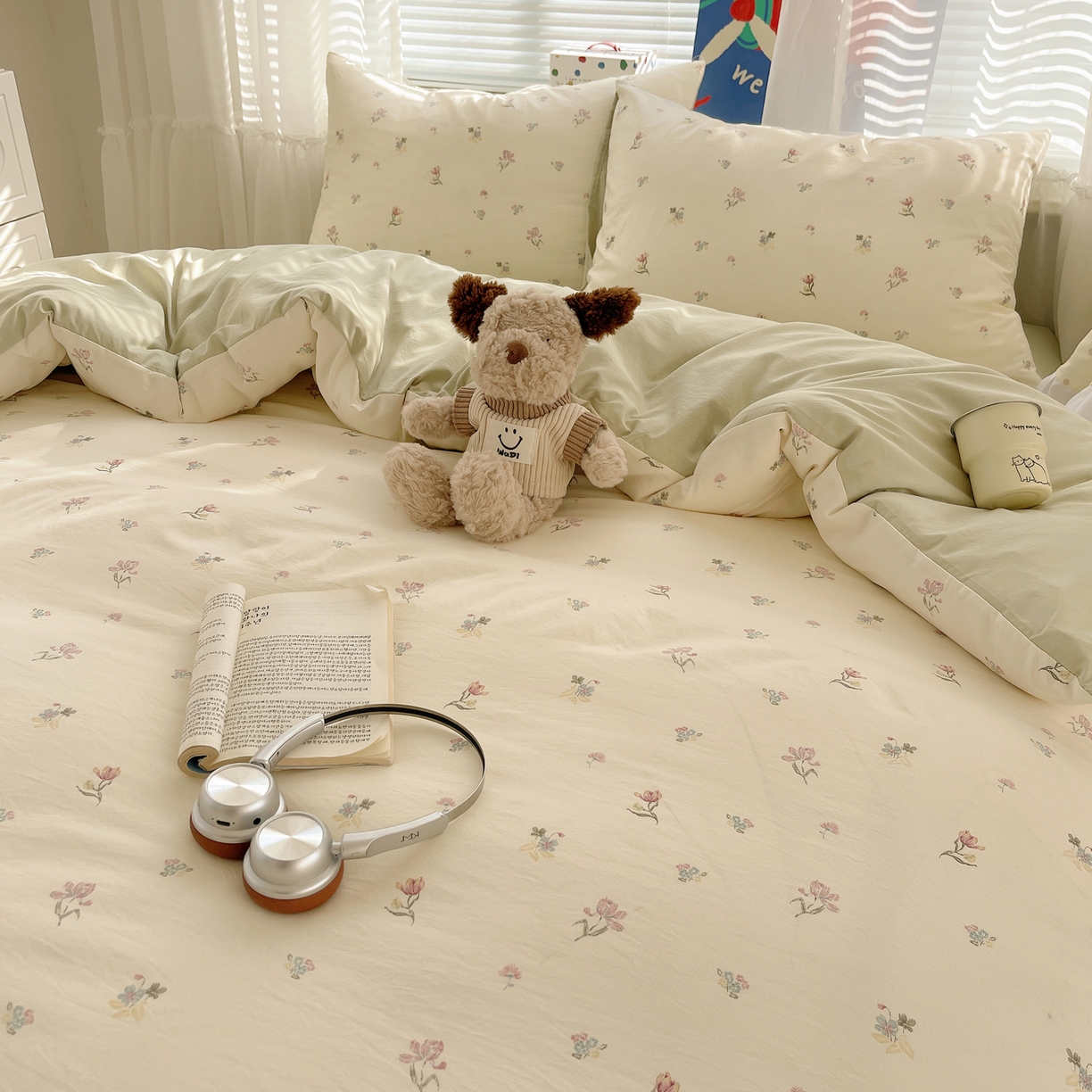 91家纺网 家纺一手货源 找家纺 耀悦家纺 2026新款古法仿棉云朵棉吊边床单童趣四件套-第二弹 芍药与春