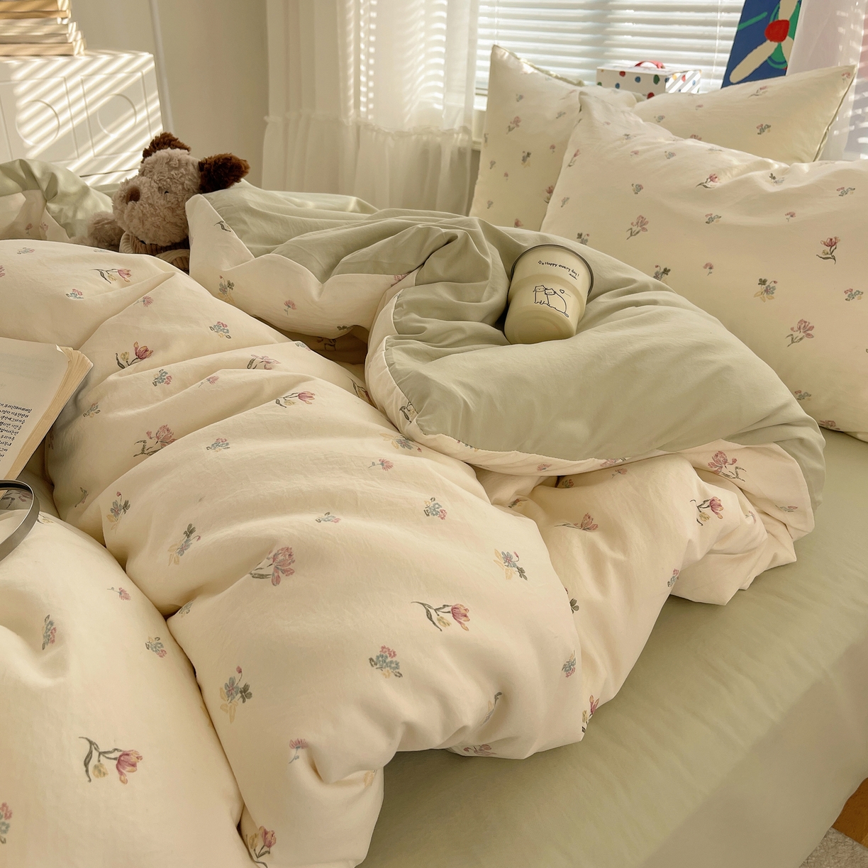 91家纺网 家纺一手货源 找家纺 耀悦家纺 2026新款古法仿棉云朵棉吊边床单童趣四件套-第二弹 芍药与春