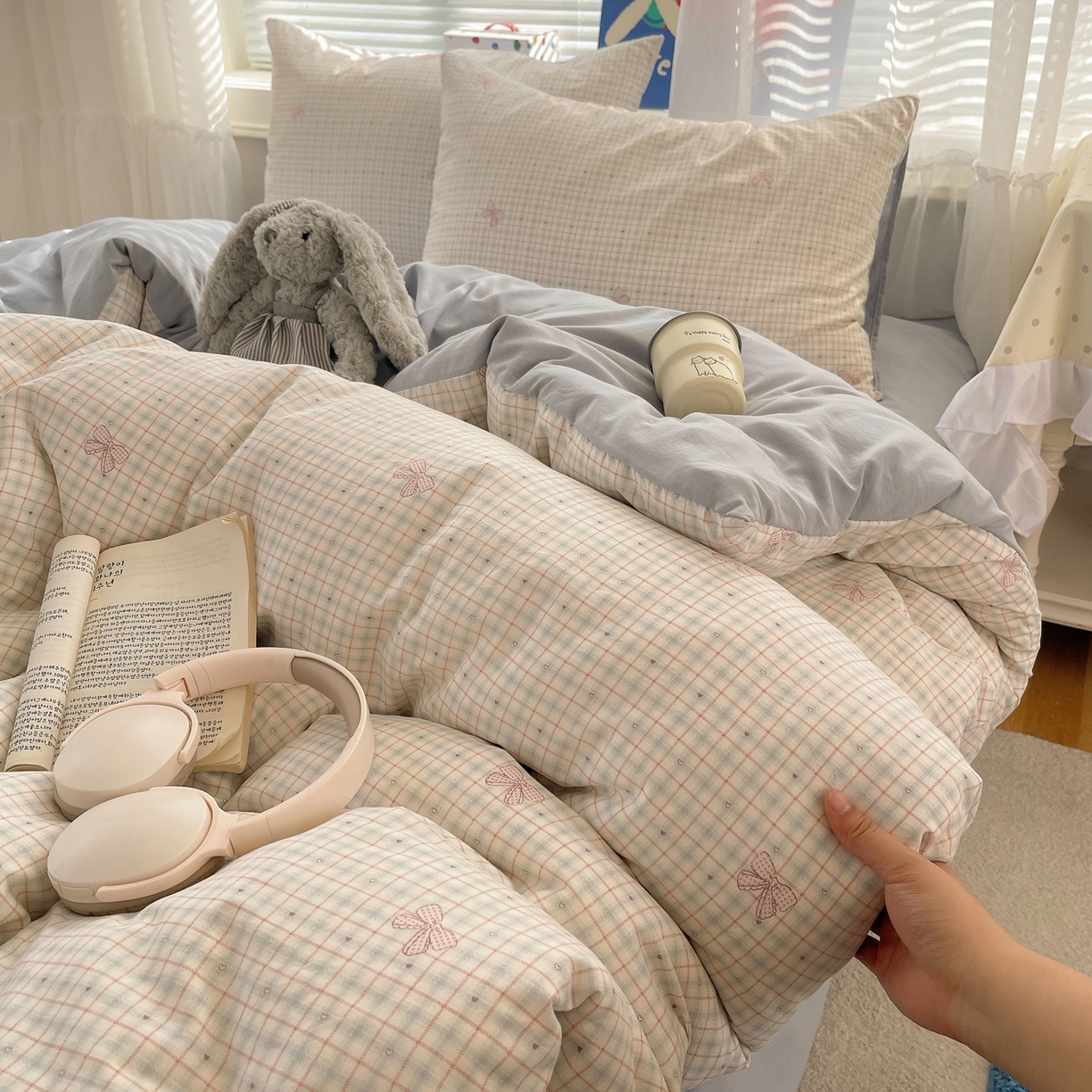 耀悦家纺 2026新款古法仿棉云朵棉吊边床单童趣四件套-第二弹 休闲蝴蝶结