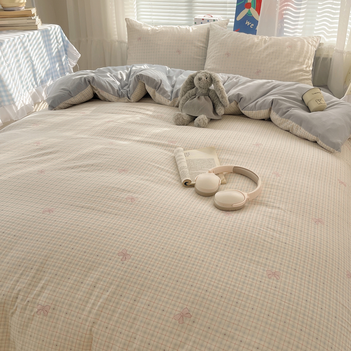 91家纺网 家纺一手货源 找家纺 耀悦家纺 2026新款古法仿棉云朵棉吊边床单童趣四件套-第二弹 休闲蝴蝶结