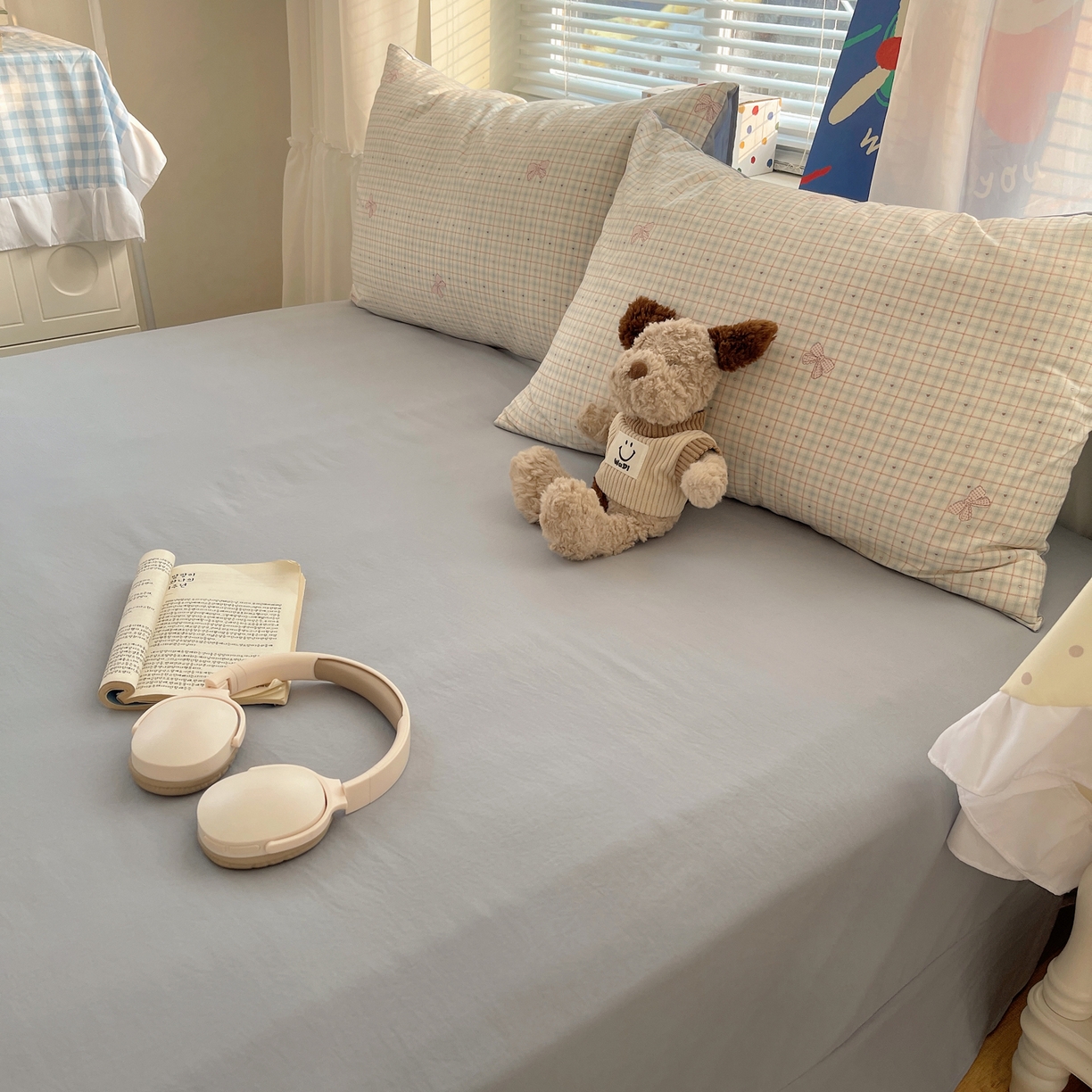 91家纺网 家纺一手货源 找家纺 耀悦家纺 2026新款古法仿棉云朵棉吊边床单童趣四件套-第二弹 休闲蝴蝶结