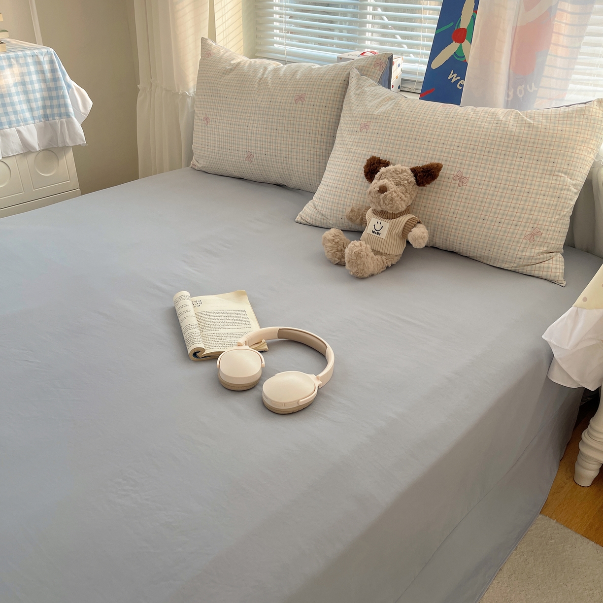 91家纺网 家纺一手货源 找家纺 耀悦家纺 2026新款古法仿棉云朵棉吊边床单童趣四件套-第二弹 休闲蝴蝶结