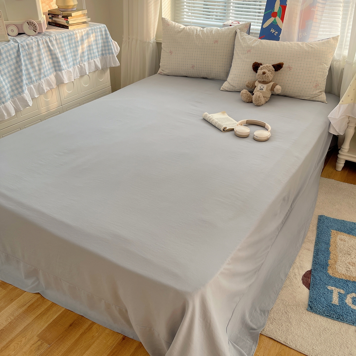 91家纺网 家纺一手货源 找家纺 耀悦家纺 2026新款古法仿棉云朵棉吊边床单童趣四件套-第二弹 休闲蝴蝶结