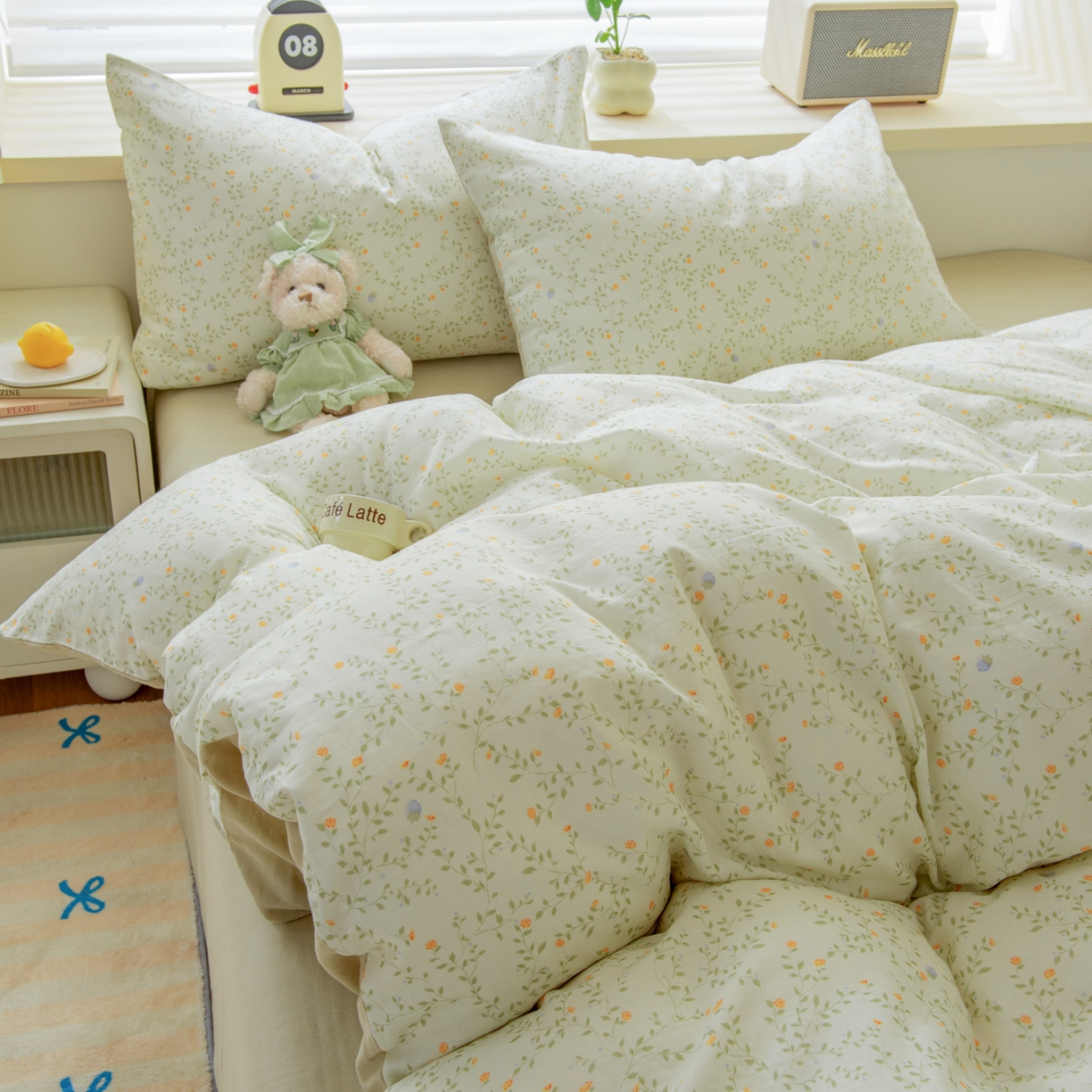 91家纺网 家纺一手货源 找家纺 雯雨家纺 2026新款A类全棉有氧双层纱单被套 风晚