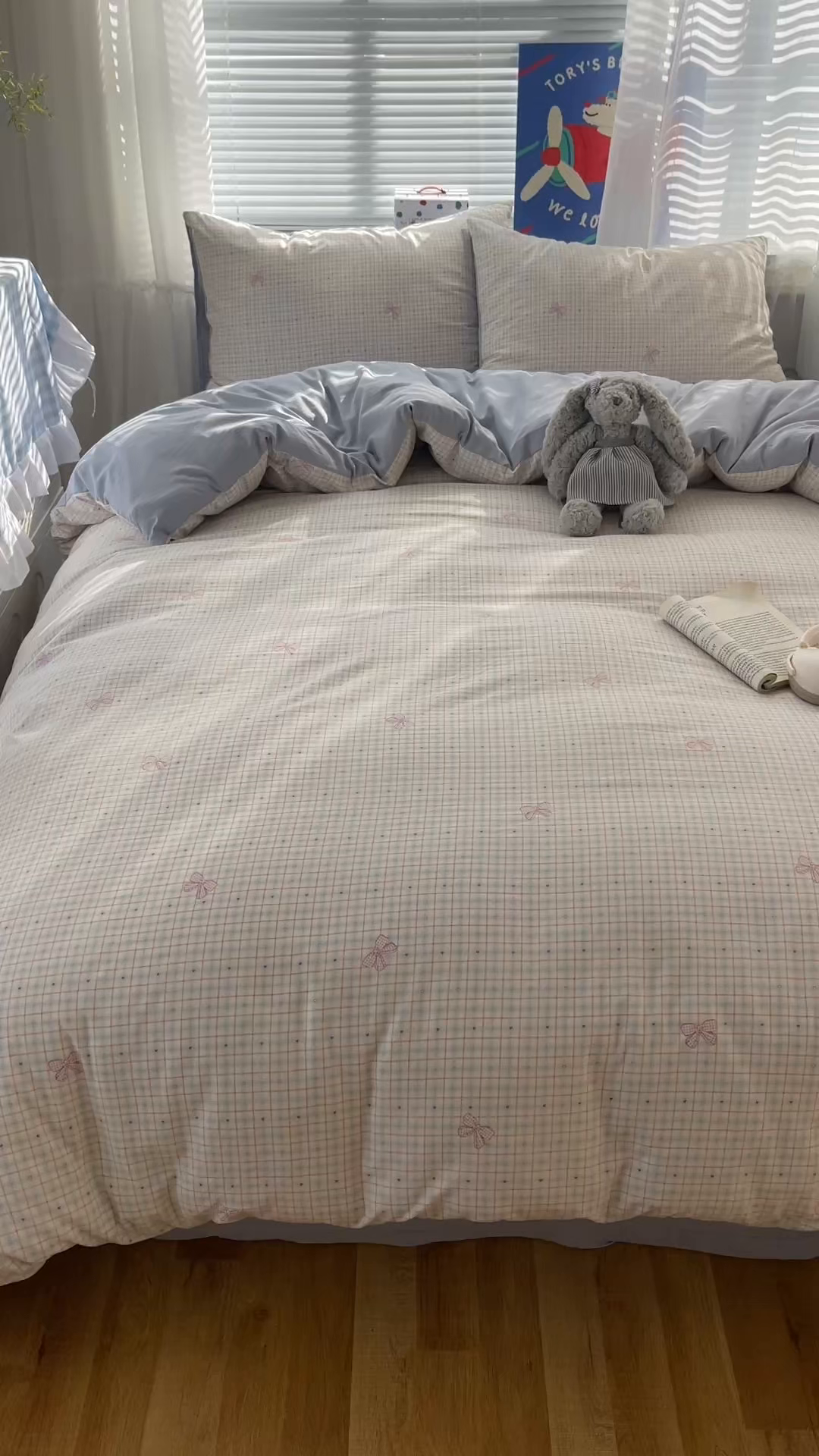 91家纺网 家纺一手货源 找家纺 耀悦家纺 2026新款古法仿棉云朵棉吊边床单童趣四件套-第二弹 休闲蝴蝶结