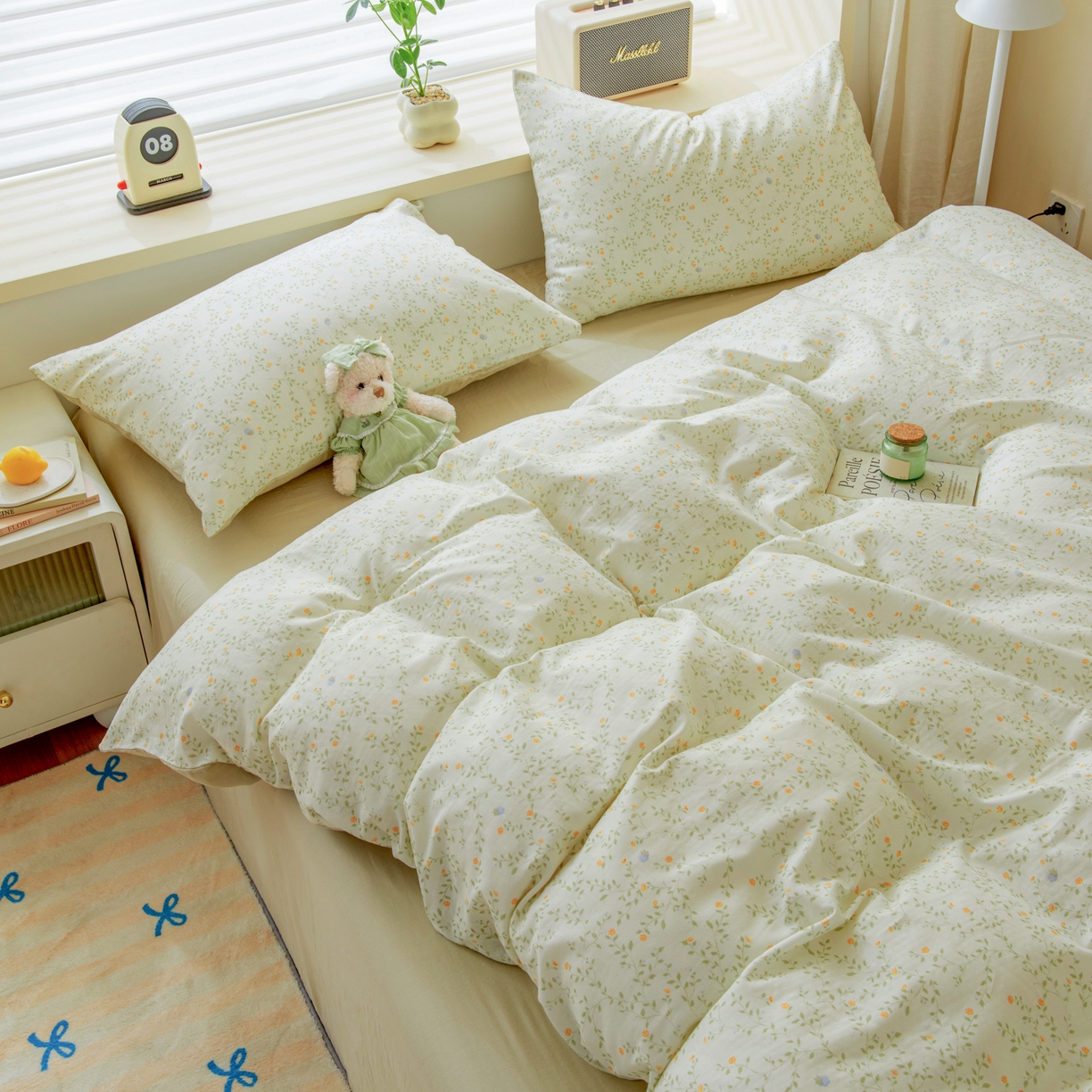 91家纺网 家纺一手货源 找家纺 雯雨家纺 2026新款A类全棉有氧双层纱单被套 风晚