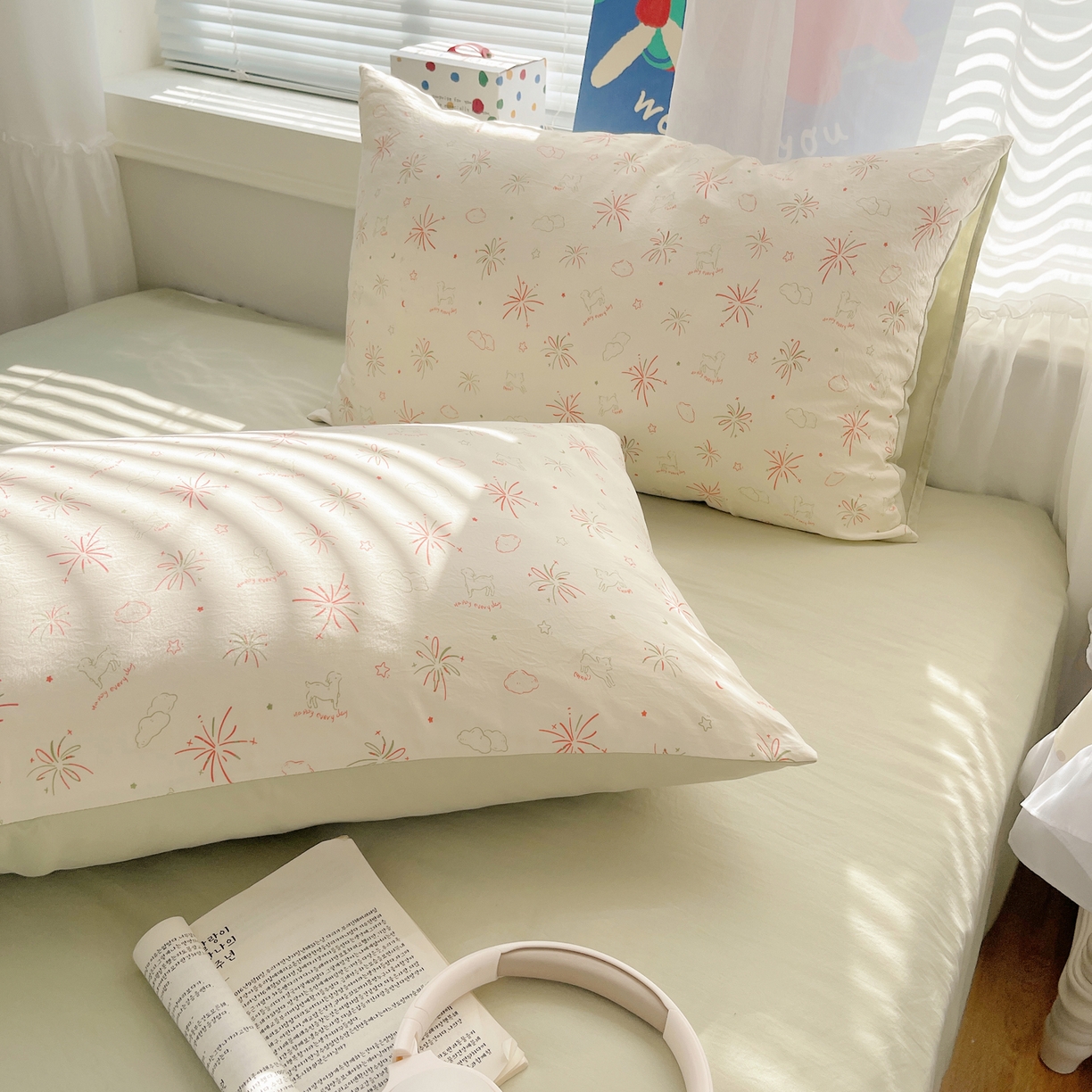 91家纺网 家纺一手货源 找家纺 耀悦家纺 2026新款古法仿棉云朵棉吊边床单童趣四件套-第二弹 烟花梦野