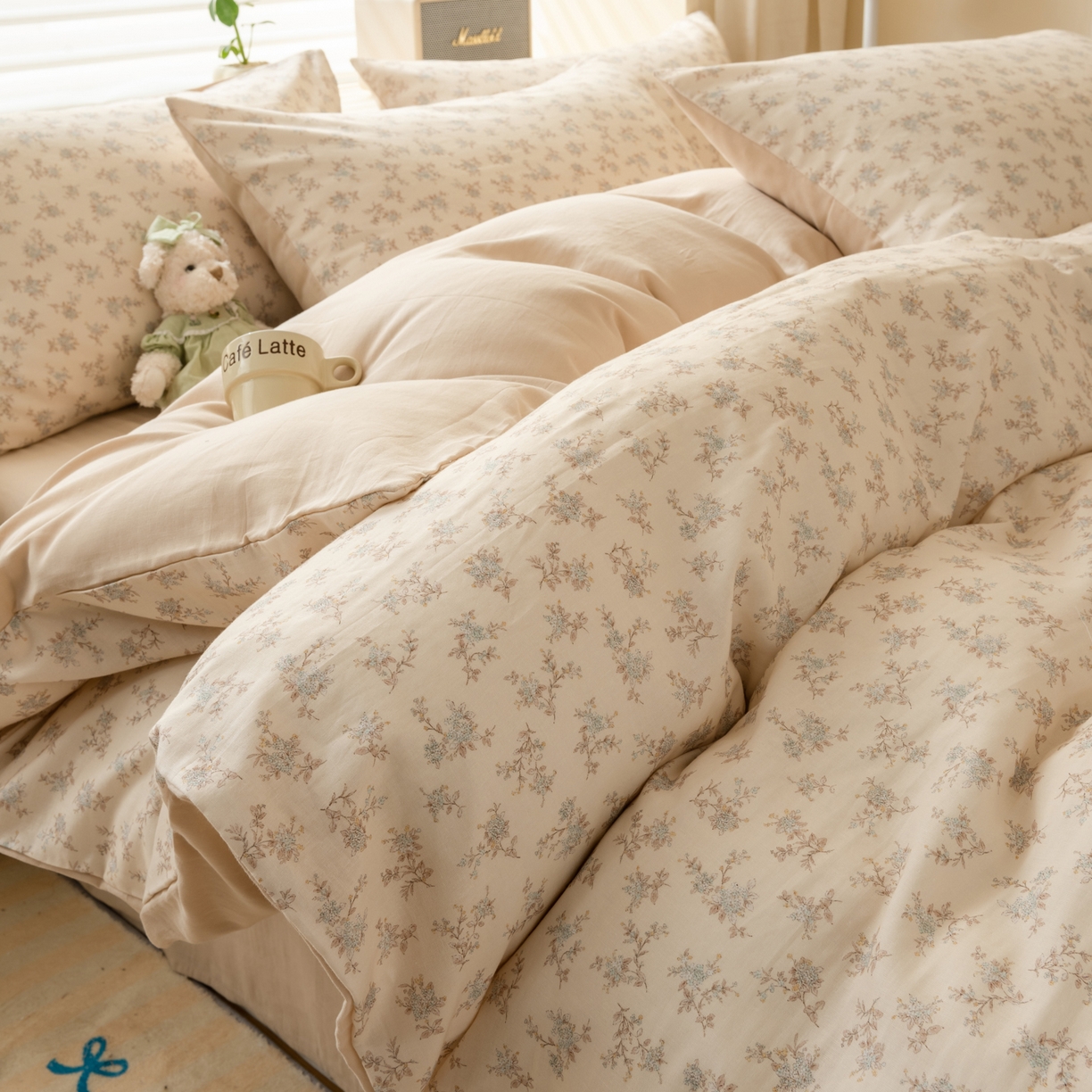 91家纺网 家纺一手货源 找家纺 雯雨家纺 2026新款A类全棉有氧双层纱单被套 落影迷香