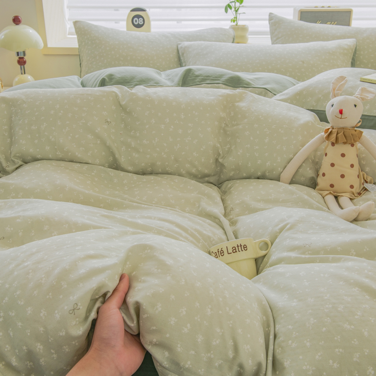 91家纺网 家纺一手货源 找家纺 雯雨家纺 2026新款A类全棉有氧双层纱单被套 秘密花园