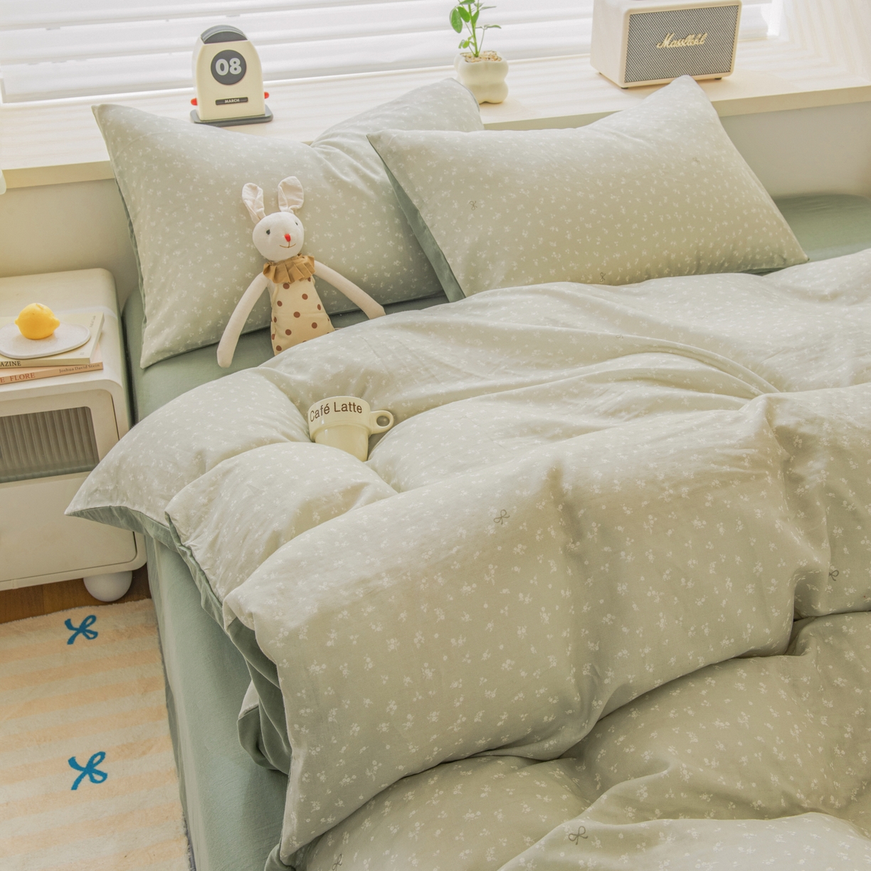 91家纺网 家纺一手货源 找家纺 雯雨家纺 2026新款A类全棉有氧双层纱单被套 秘密花园