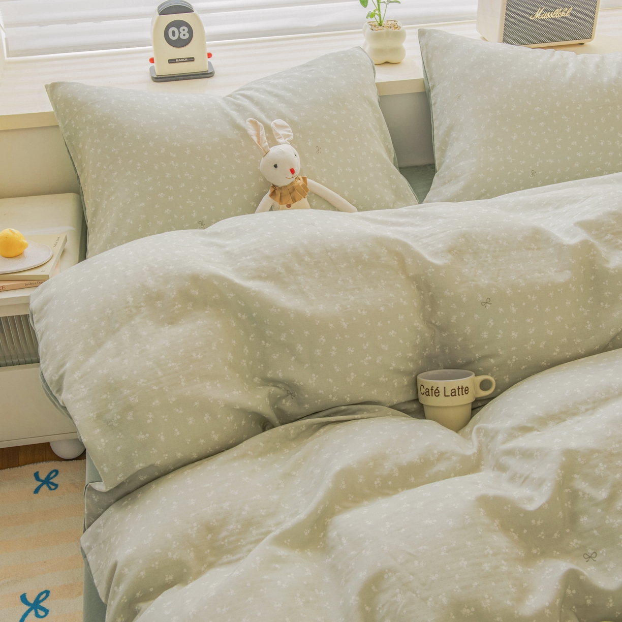 91家纺网 家纺一手货源 找家纺 雯雨家纺 2026新款A类全棉有氧双层纱单被套 秘密花园