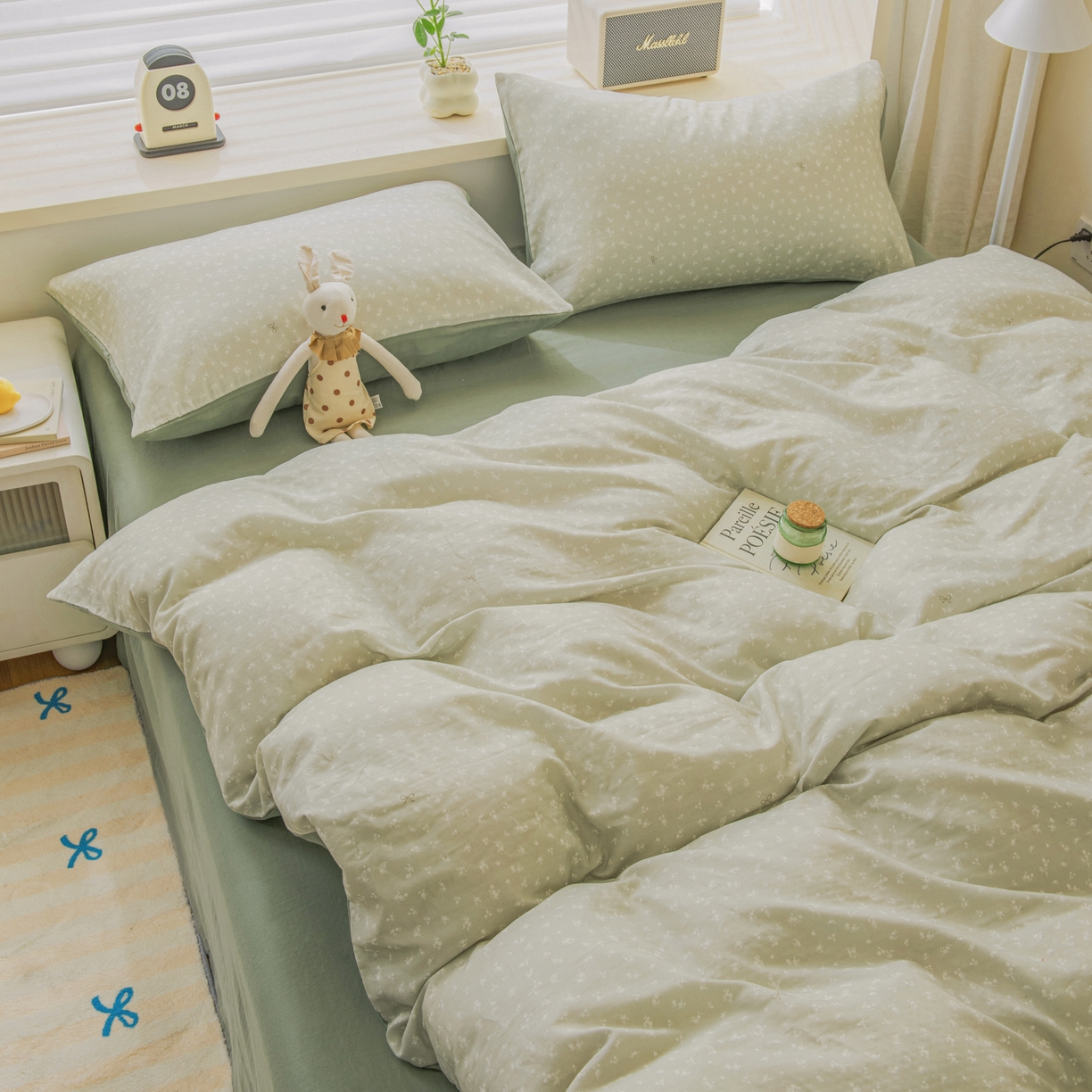 91家纺网 家纺一手货源 找家纺 雯雨家纺 2026新款A类全棉有氧双层纱单被套 秘密花园