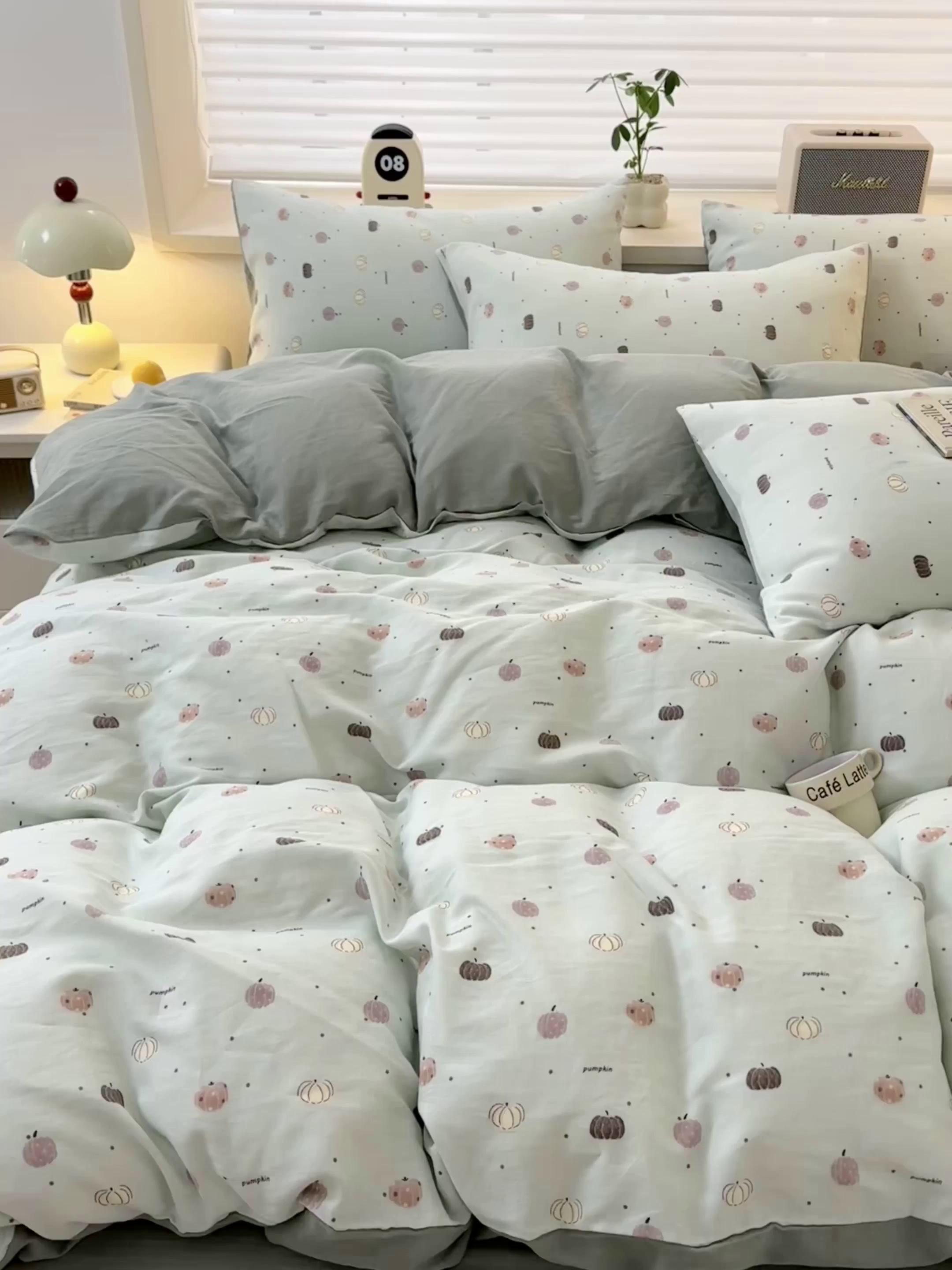 91家纺网 家纺一手货源 找家纺 雯雨家纺 2026新款A类全棉有氧双层纱单被套 南语-绿