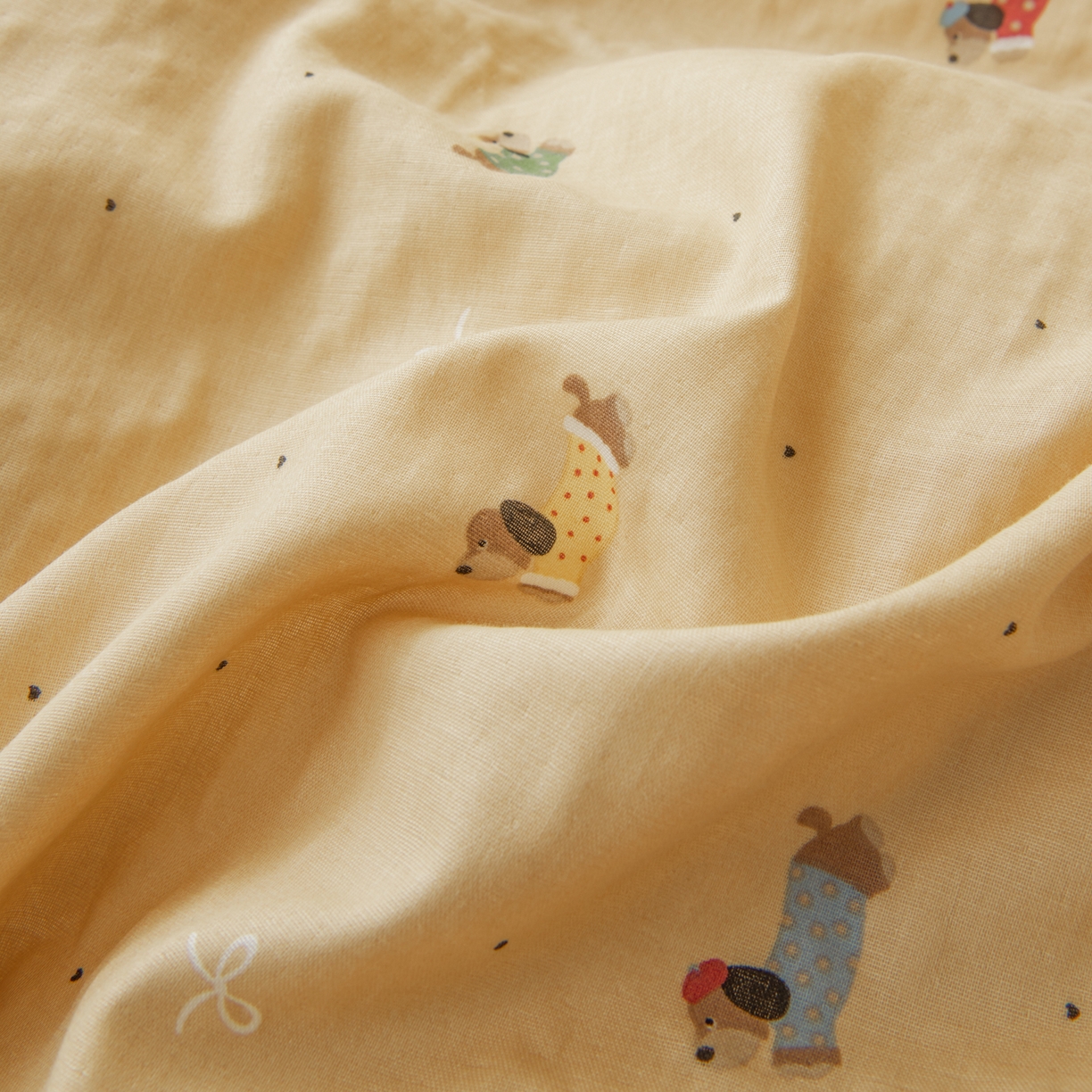 91家纺网 家纺一手货源 找家纺 雯雨家纺 2026新款A类全棉有氧双层纱单被套 皮皮狗