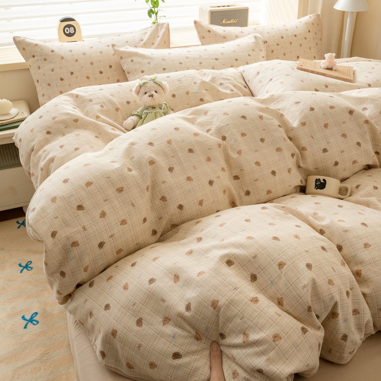 91家纺网 家纺一手货源 找家纺 雯雨家纺 2026新款A类全棉有氧双层纱单被套 文迪