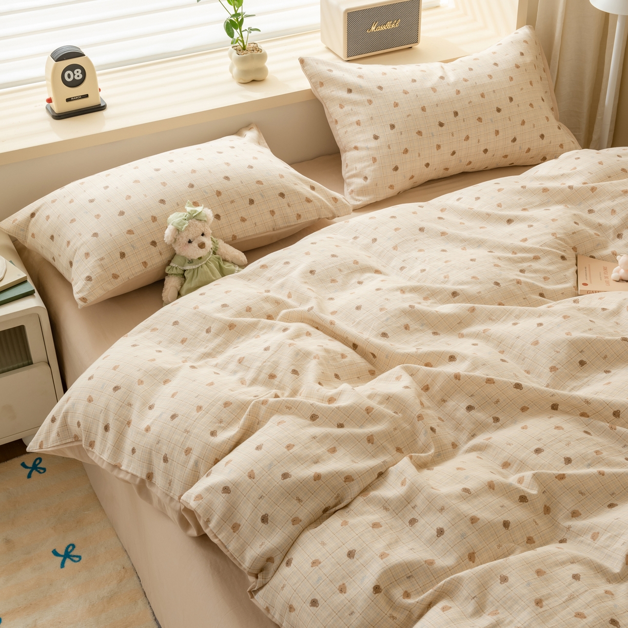 91家纺网 家纺一手货源 找家纺 雯雨家纺 2026新款A类全棉有氧双层纱单被套 文迪