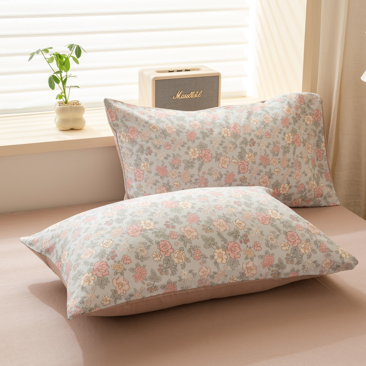 91家纺网 家纺一手货源 找家纺 雯雨家纺 2026新款A类全棉有氧双层纱单被套 香水繁花-兰