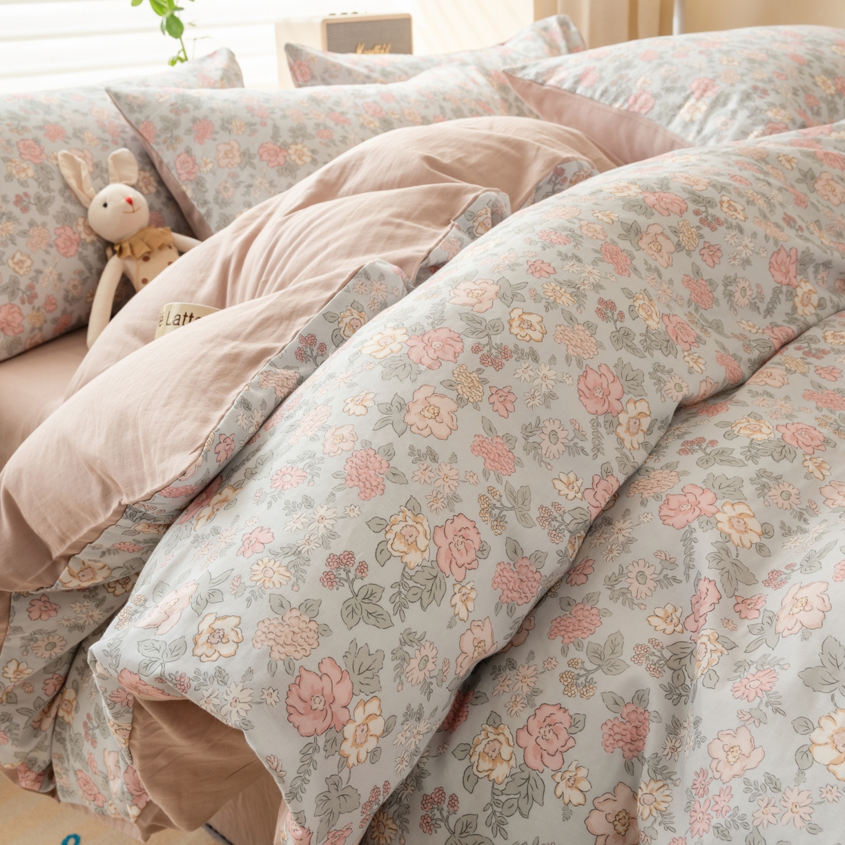 91家纺网 家纺一手货源 找家纺 雯雨家纺 2026新款A类全棉有氧双层纱单被套 香水繁花-兰