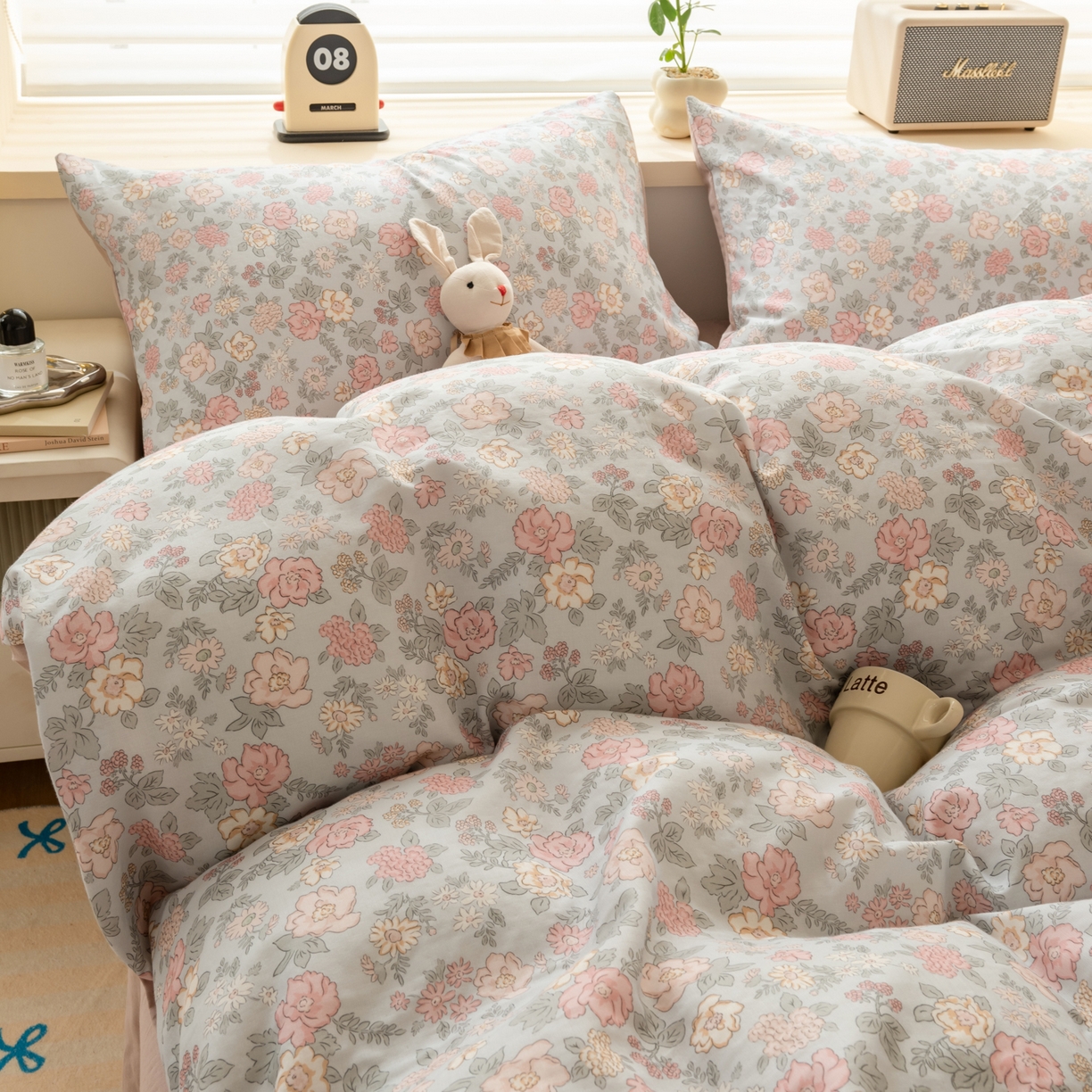 91家纺网 家纺一手货源 找家纺 雯雨家纺 2026新款A类全棉有氧双层纱单被套 香水繁花-兰