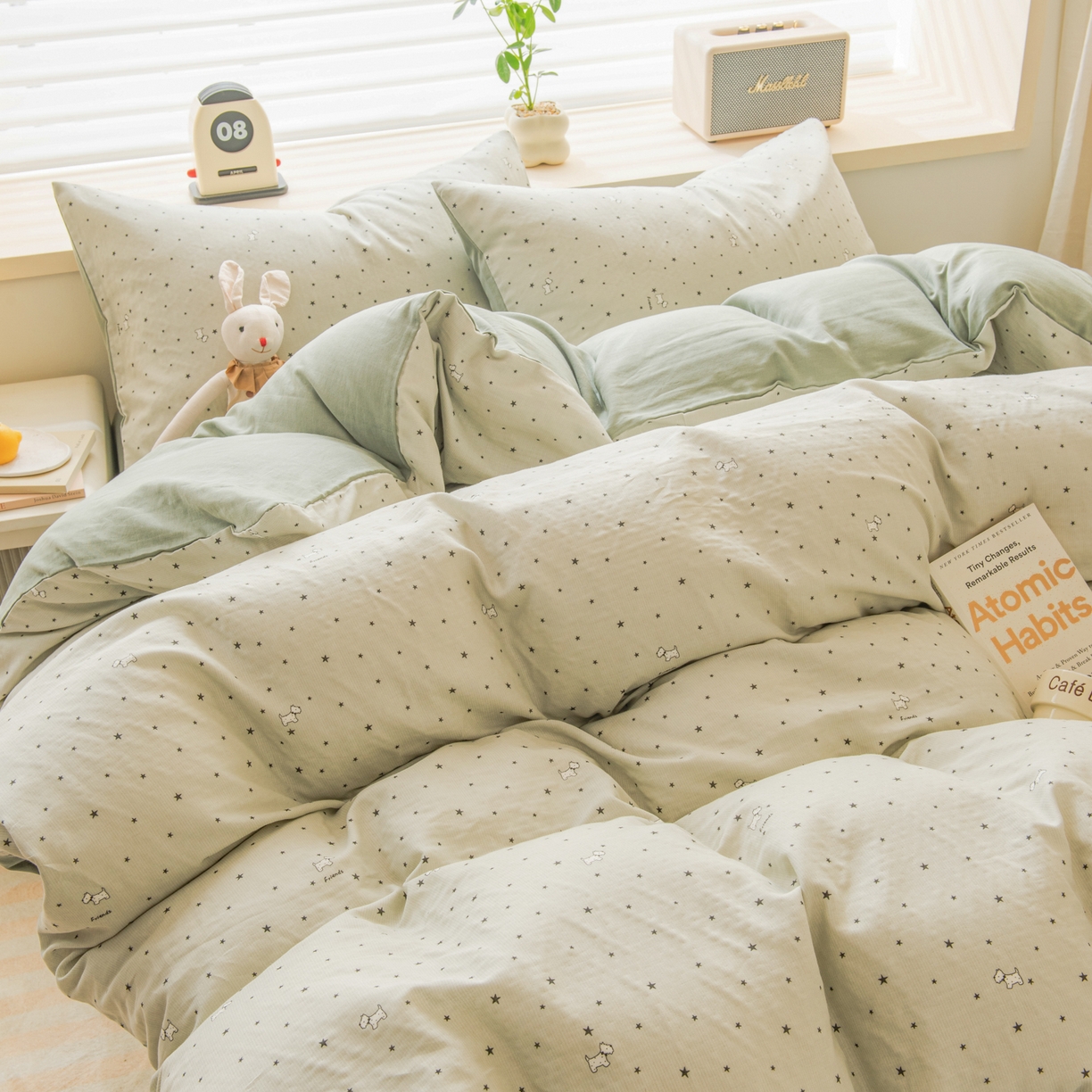 91家纺网 家纺一手货源 找家纺 雯雨家纺 2026新款A类全棉有氧双层纱单被套 星空犬