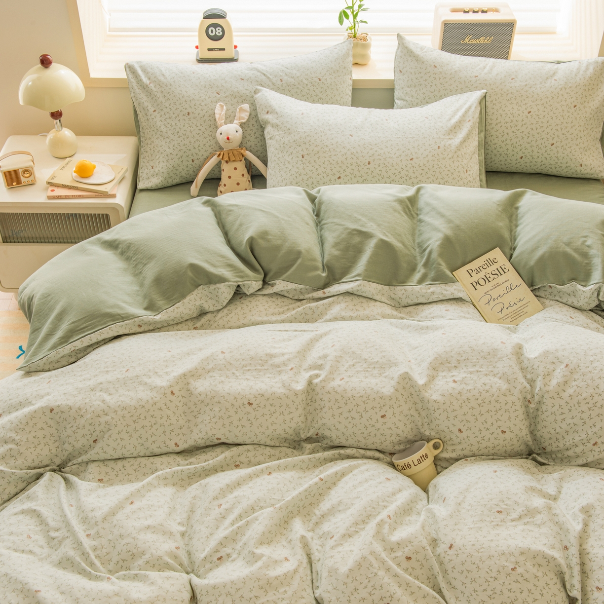 91家纺网 家纺一手货源 找家纺 雯雨家纺 2026新款A类全棉有氧双层纱单被套 雪妮