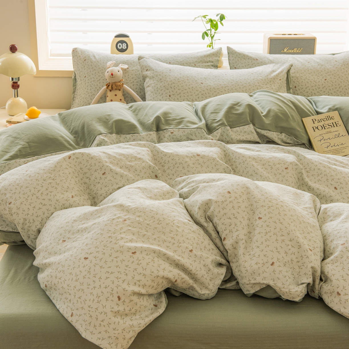 91家纺网 家纺一手货源 找家纺 雯雨家纺 2026新款A类全棉有氧双层纱单被套 雪妮