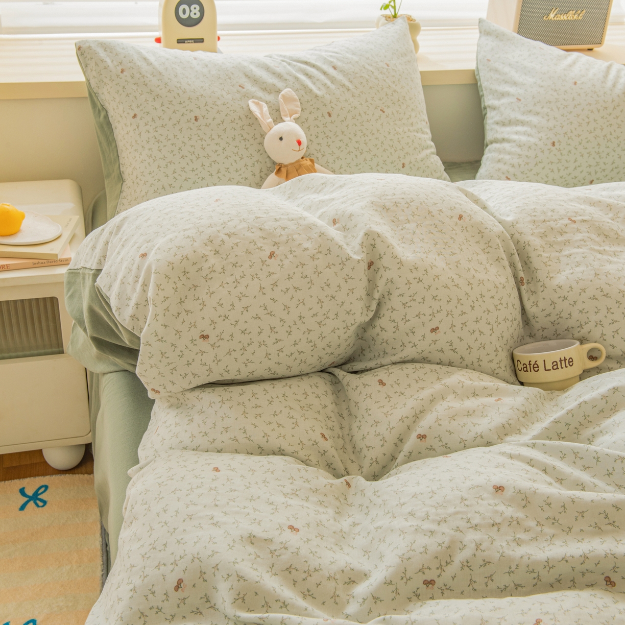 91家纺网 家纺一手货源 找家纺 雯雨家纺 2026新款A类全棉有氧双层纱单被套 雪妮