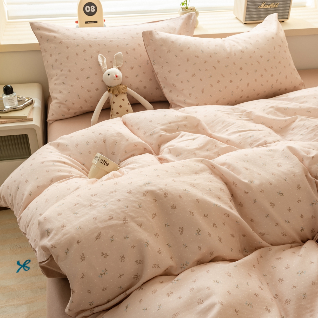 91家纺网 家纺一手货源 找家纺 雯雨家纺 2026新款A类全棉有氧双层纱单被套 叶香