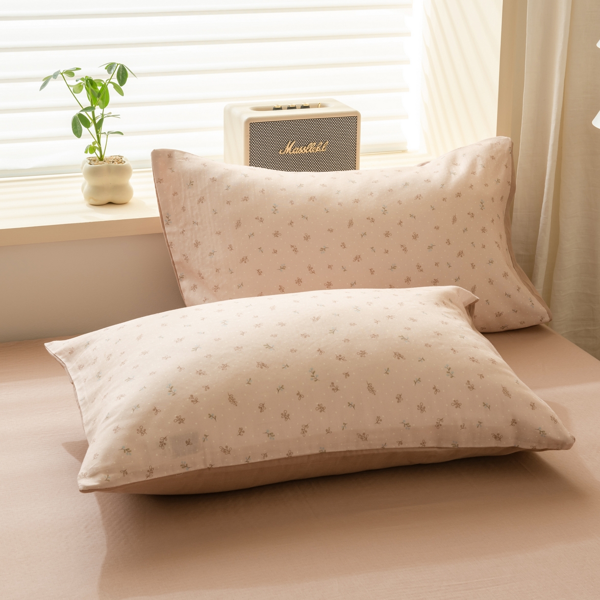 91家纺网 家纺一手货源 找家纺 雯雨家纺 2026新款A类全棉有氧双层纱单被套 叶香