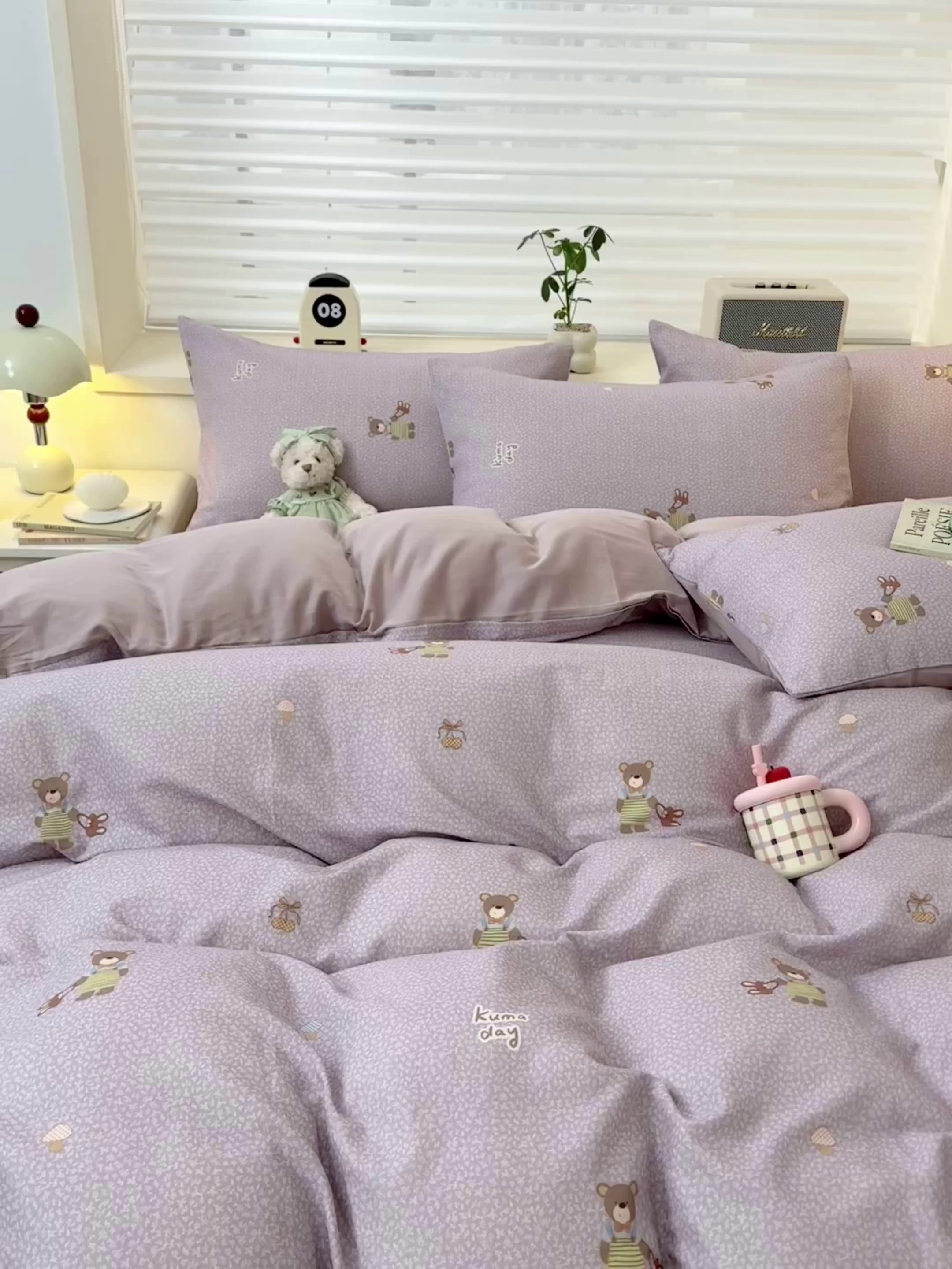 91家纺网 家纺一手货源 找家纺 雯雨家纺 2026新款A类全棉有氧双层纱单被套 朱迪熊