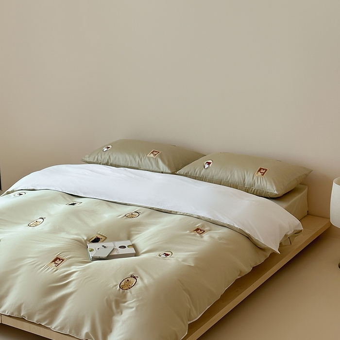 91家纺网 家纺一手货源 找家纺 波比可可 2026春夏系列轻奢居家50s长绒棉全棉纯棉四件套小红书热款 杏序