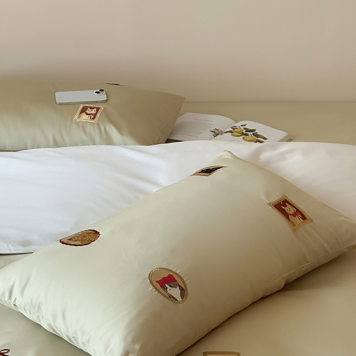 91家纺网 家纺一手货源 找家纺 波比可可 2026春夏系列轻奢居家50s长绒棉全棉纯棉四件套小红书热款 杏序