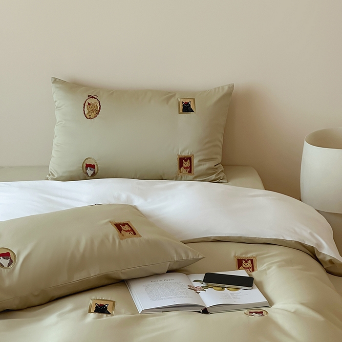 91家纺网 家纺一手货源 找家纺 波比可可 2026春夏系列轻奢居家50s长绒棉全棉纯棉四件套小红书热款 杏序