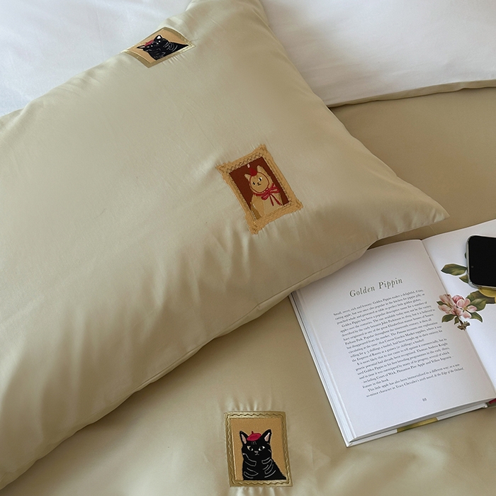 91家纺网 家纺一手货源 找家纺 波比可可 2026春夏系列轻奢居家50s长绒棉全棉纯棉四件套小红书热款 杏序