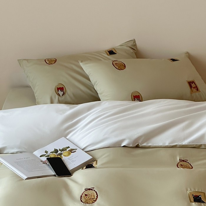 91家纺网 家纺一手货源 找家纺 波比可可 2026春夏系列轻奢居家50s长绒棉全棉纯棉四件套小红书热款 杏序