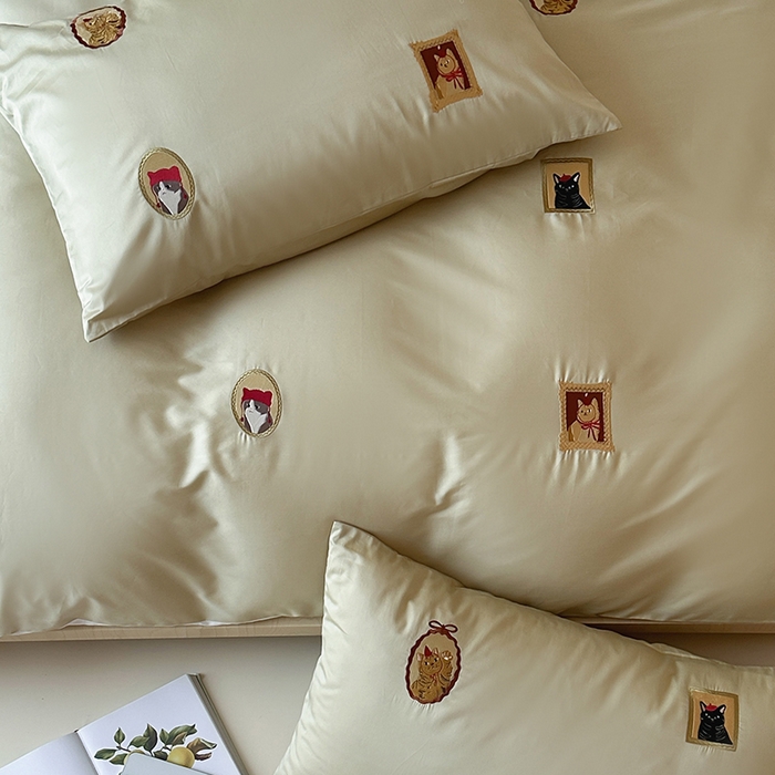 91家纺网 家纺一手货源 找家纺 波比可可 2026春夏系列轻奢居家50s长绒棉全棉纯棉四件套小红书热款 杏序