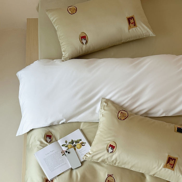 91家纺网 家纺一手货源 找家纺 波比可可 2026春夏系列轻奢居家50s长绒棉全棉纯棉四件套小红书热款 杏序