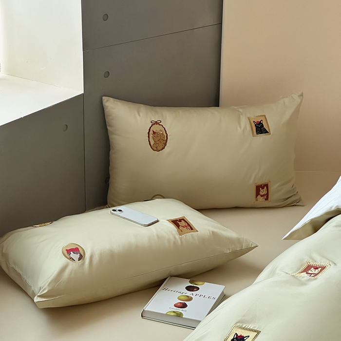 91家纺网 家纺一手货源 找家纺 波比可可 2026春夏系列轻奢居家50s长绒棉全棉纯棉四件套小红书热款 杏序