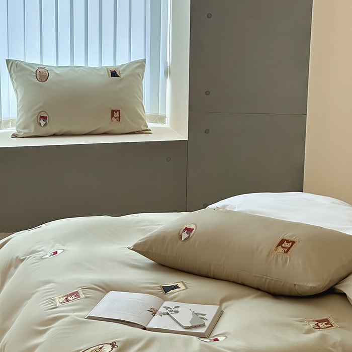 91家纺网 家纺一手货源 找家纺 波比可可 2026春夏系列轻奢居家50s长绒棉全棉纯棉四件套小红书热款 杏序