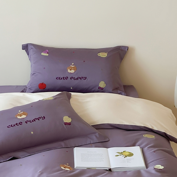 91家纺网 家纺一手货源 找家纺 波比可可 2026春夏系列轻奢居家50s长绒棉全棉纯棉四件套小红书热款 紫趣