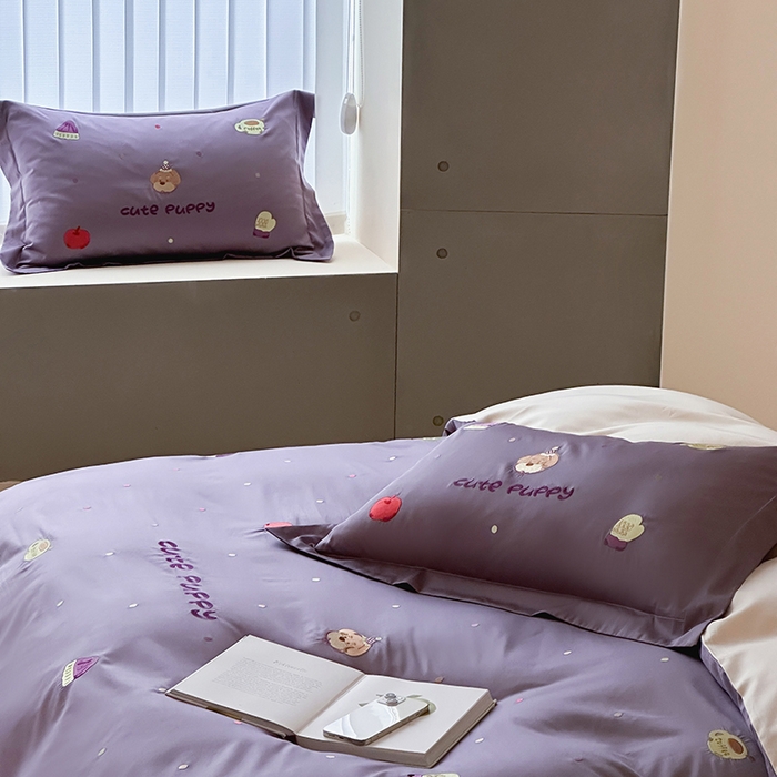 91家纺网 家纺一手货源 找家纺 波比可可 2026春夏系列轻奢居家50s长绒棉全棉纯棉四件套小红书热款 紫趣