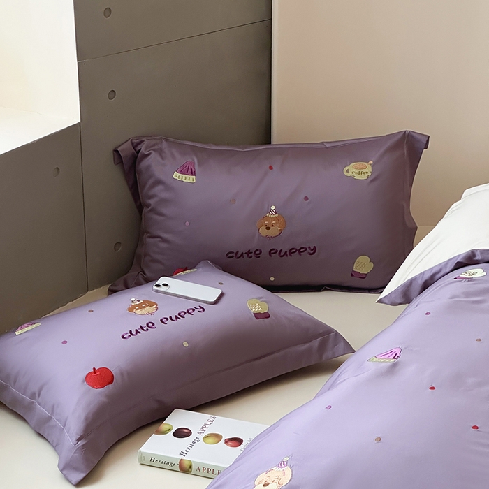 91家纺网 家纺一手货源 找家纺 波比可可 2026春夏系列轻奢居家50s长绒棉全棉纯棉四件套小红书热款 紫趣