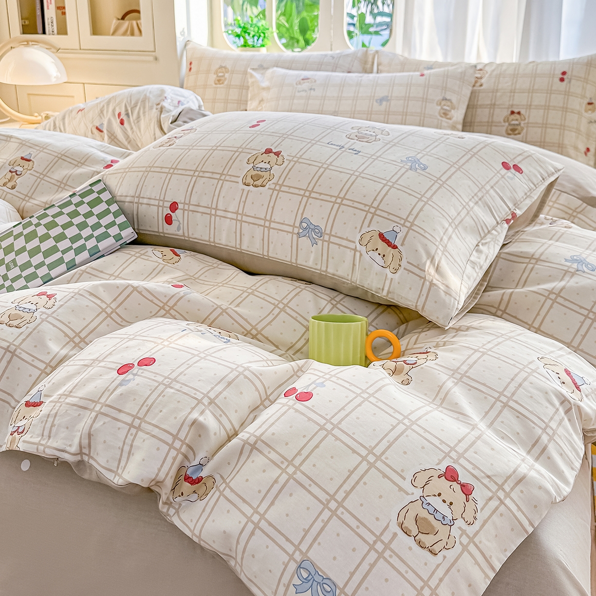 91家纺网 家纺一手货源 找家纺 颜选 2026新款全棉印花单被套 班尼小狗