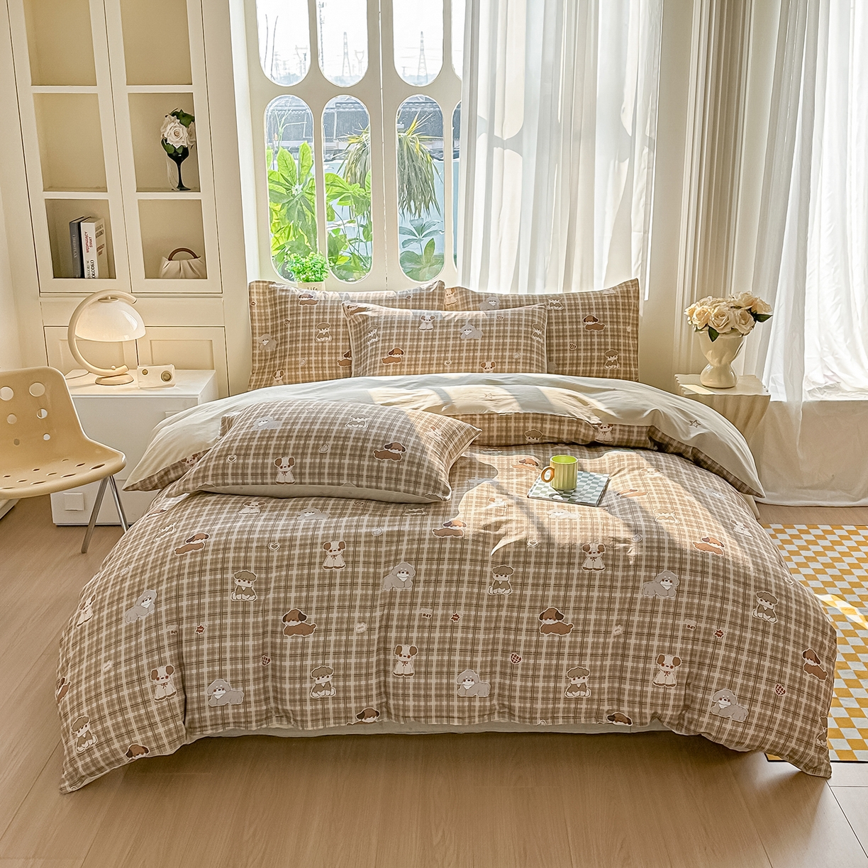 91家纺网 家纺一手货源 找家纺 颜选 2026新款全棉印花单被套 哈哈狗