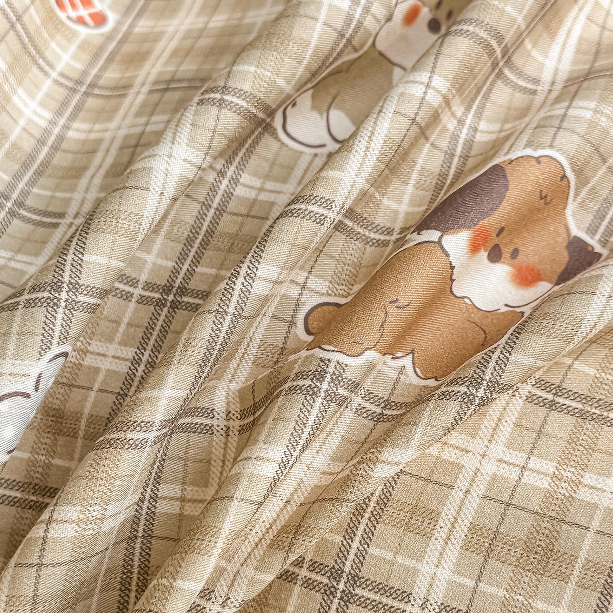 91家纺网 家纺一手货源 找家纺 颜选 2026新款全棉印花单被套 哈哈狗