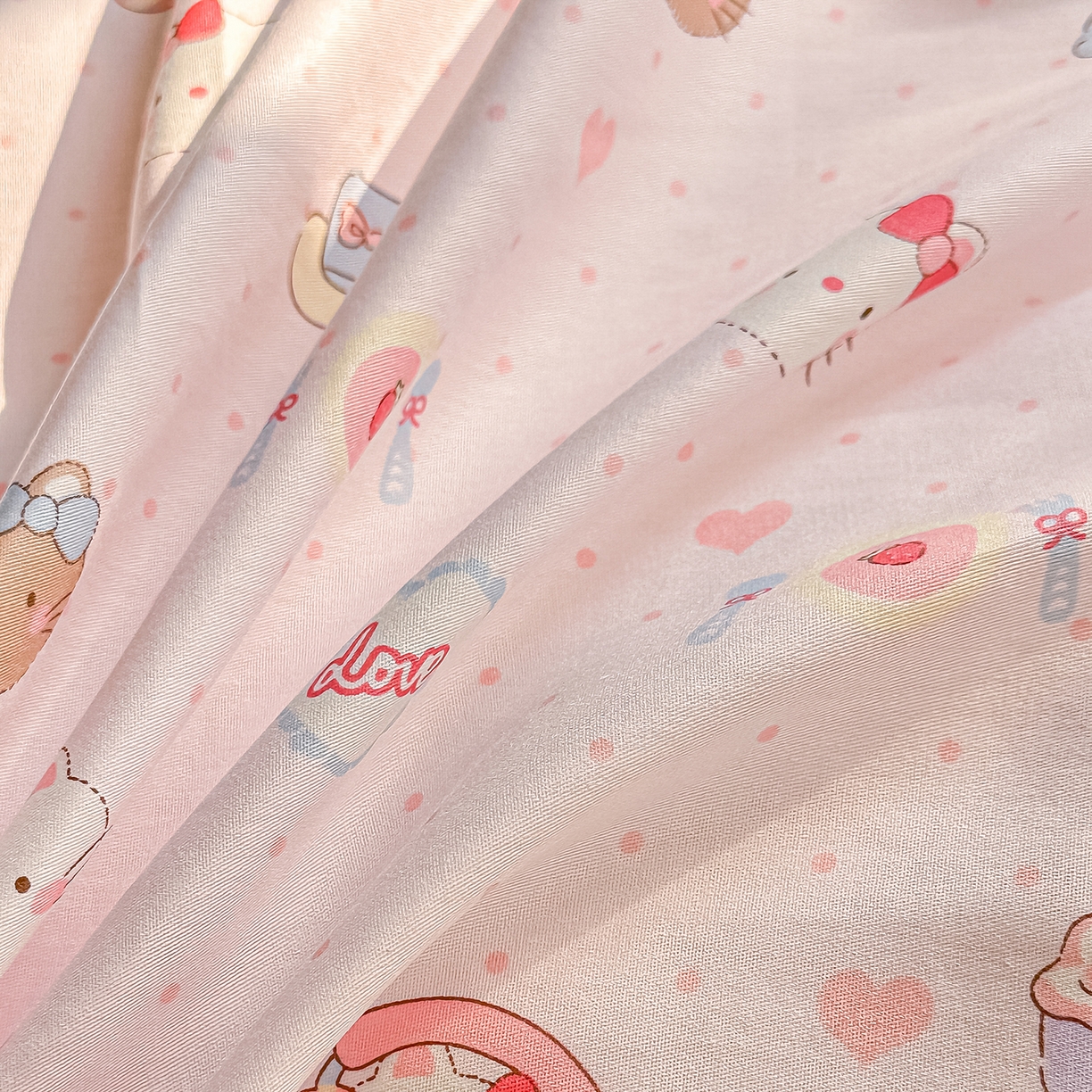 91家纺网 家纺一手货源 找家纺 颜选 2026新款全棉印花单被套 猫猫乐园